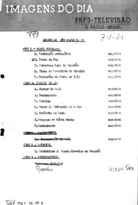 TV Tupi [emissora]. Diário de São Paulo na T.V. [programa]. Roteiro [televisivo], 07 jan. 1961.