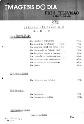 TV Tupi [emissora]. Diário de São Paulo na T.V. [programa]. Roteiro [televisivo], 22 out. 1959.