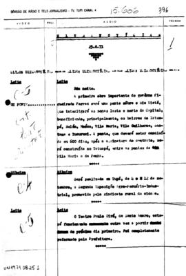 TV Tupi [emissora]. Ultra Notícias [programa]. Roteiro [televisivo], 25 ago. 1971.