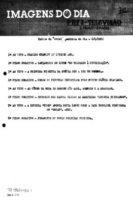 TV Tupi [emissora]. Revista Feminina [programa]. Roteiro [televisivo], 06 abr. 1962.