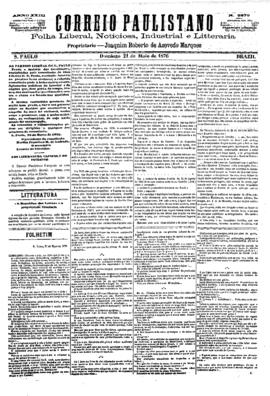 Correio paulistano [jornal], [s/n]. São Paulo-SP, 21 mai. 1876.