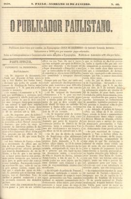 O Publicador paulistano [jornal], n. 49. São Paulo-SP, 23 jan. 1858.
