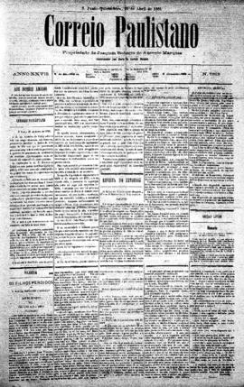 Correio paulistano [jornal], [s/n]. São Paulo-SP, 21 abr. 1881.