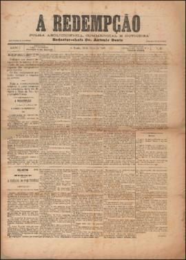 A Redempção [jornal], a. 1, n. 40. São Paulo-SP, 26 mai. 1887.