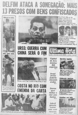 Última Hora [jornal]. Rio de Janeiro-RJ, 29 ago. 1969 [ed. vespertina].
