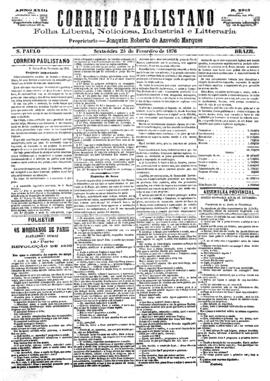 Correio paulistano [jornal], [s/n]. São Paulo-SP, 25 fev. 1876.