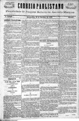 Correio paulistano [jornal], [s/n]. São Paulo-SP, 24 out. 1878.