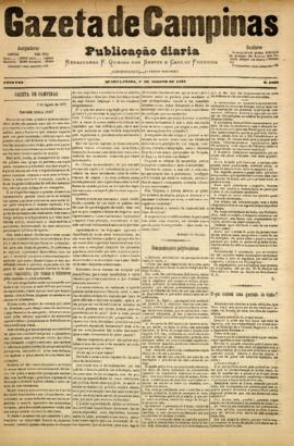 Gazeta de Campinas [jornal], a. 8, n. 1097. Campinas-SP, 01 ago. 1877.