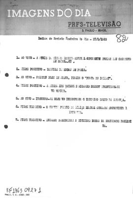 TV Tupi [emissora]. Revista Feminina [programa]. Roteiro [televisivo], 27 set. 1963.