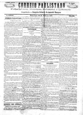 Correio paulistano [jornal], [s/n]. São Paulo-SP, 10 abr. 1877.