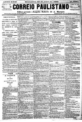 Correio paulistano [jornal], [s/n]. São Paulo-SP, 20 abr. 1883.