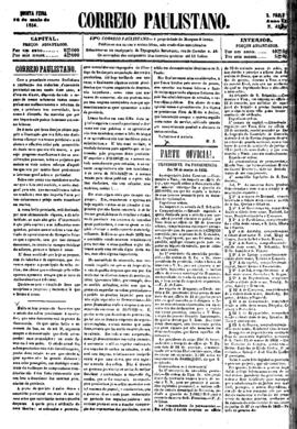 Correio paulistano [jornal], [s/n]. São Paulo-SP, 15 mai. 1856.