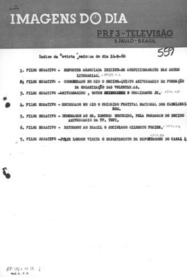 TV Tupi [emissora]. Revista Feminina [programa]. Roteiro [televisivo], 14 set. 1960.
