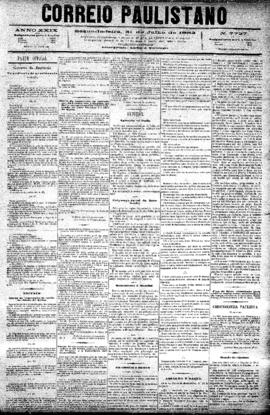 Correio paulistano [jornal], [s/n]. São Paulo-SP, 31 jul. 1882.