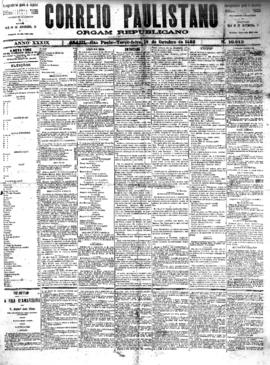 Correio paulistano [jornal], [s/n]. São Paulo-SP, 18 out. 1892.