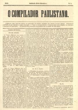 O Compilador paulistano [jornal], n. 05. São Paulo-SP, 30 out. 1852.