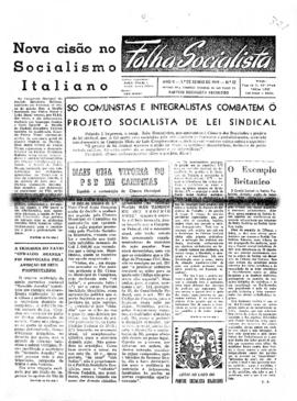 Folha socialista [jornal], a. 2, n. 28. São Paulo-SP, 01 jun. 1949.