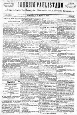 Correio paulistano [jornal], [s/n]. São Paulo-SP, 05 jul. 1878.