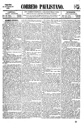Correio paulistano [jornal], [s/n]. São Paulo-SP, 11 mar. 1856.