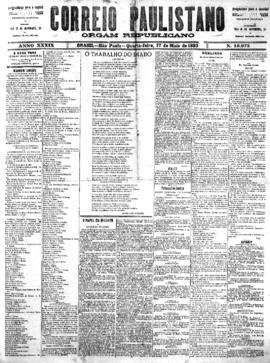 Correio paulistano [jornal], [s/n]. São Paulo-SP, 17 mai. 1893.