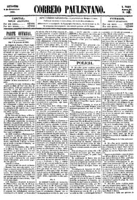 Correio paulistano [jornal], a. 2, n. 362. São Paulo-SP, 08 fev. 1856.