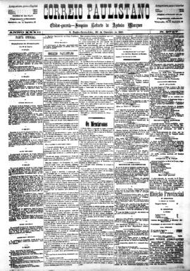 Correio paulistano [jornal], [s/n]. São Paulo-SP, 30 out. 1885.