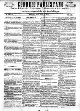 Correio paulistano [jornal], [s/n]. São Paulo-SP, 08 abr. 1877.