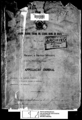 Processo... [apelação criminal], nª 1009/1927. [São Paulo-SP?], 1927. v. 63