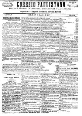 Correio paulistano [jornal], [s/n]. São Paulo-SP, 27 jan. 1877.