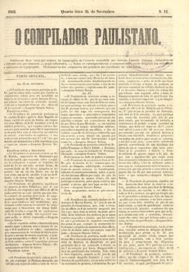 O Compilador paulistano [jornal], n. 12. São Paulo-SP, 24 nov. 1852.