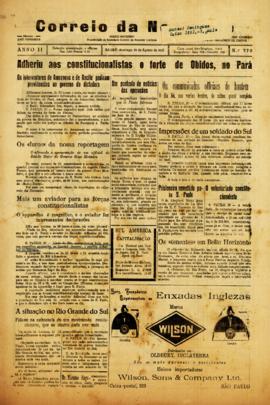 Correio da noroeste [jornal], a. 2, n. 370. Bauru-SP, 21 ago. 1932.