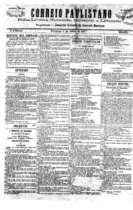 Correio paulistano [jornal], [s/n]. São Paulo-SP, 01 jul. 1877.