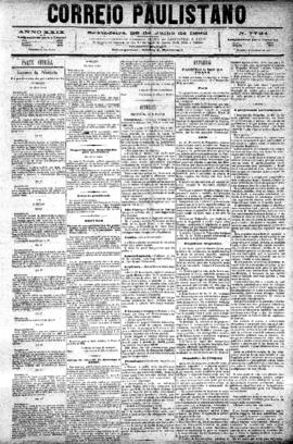 Correio paulistano [jornal], [s/n]. São Paulo-SP, 28 jul. 1882.