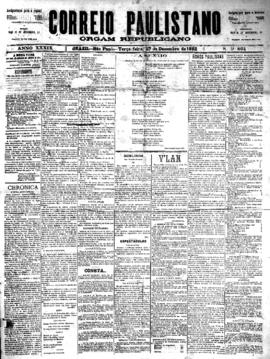 Correio paulistano [jornal], [s/n]. São Paulo-SP, 27 dez. 1892.