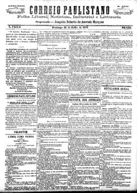 Correio paulistano [jornal], [s/n]. São Paulo-SP, 23 jul. 1876.