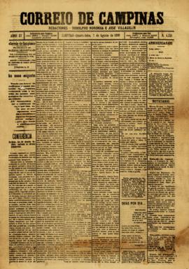 Correio de Campinas [jornal], a. 15, n. 4336. Campinas-SP, 02 ago. 1899.