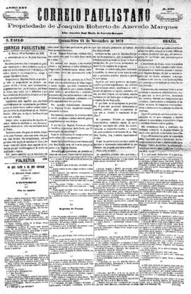 Correio paulistano [jornal], [s/n]. São Paulo-SP, 14 nov. 1878.