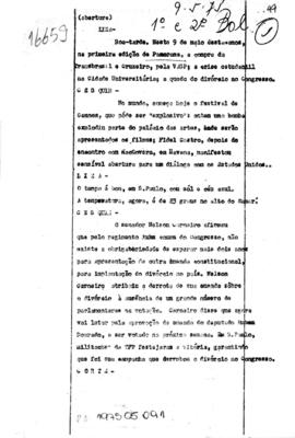 TV Tupi [emissora]. Jornal Panorama [programa]. Roteiro [televisivo], 09 mai. 1975.