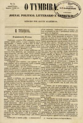 O Tymbira [jornal], n. 5. São Paulo-SP, 02 jun. 1860.