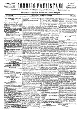 Correio paulistano [jornal], [s/n]. São Paulo-SP, 06 jun. 1876.