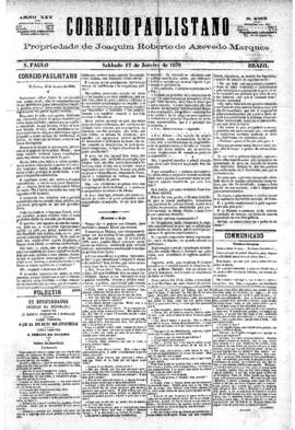 Correio paulistano [jornal], [s/n]. São Paulo-SP, 12 jan. 1878.