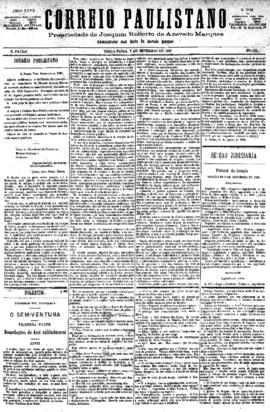 Correio paulistano [jornal], [s/n]. São Paulo-SP, 07 set. 1880.