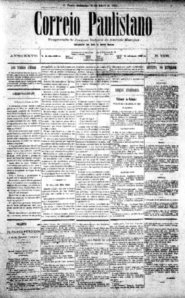 Correio paulistano [jornal], [s/n]. São Paulo-SP, 09 abr. 1881.