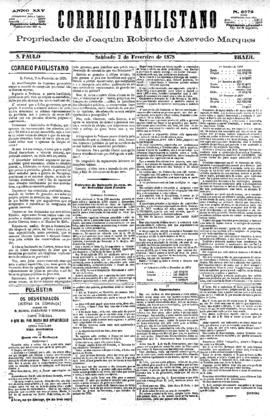 Correio paulistano [jornal], [s/n]. São Paulo-SP, 02 fev. 1878.