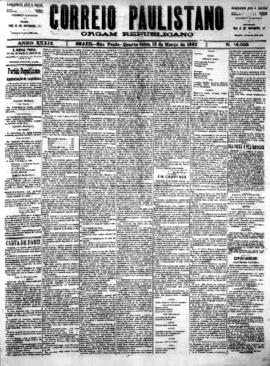 Correio paulistano [jornal], [s/n]. São Paulo-SP, 15 mar. 1893.