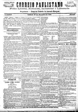 Correio paulistano [jornal], [s/n]. São Paulo-SP, 23 dez. 1876.