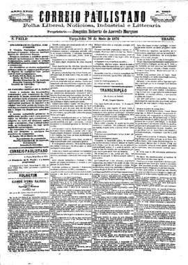 Correio paulistano [jornal], [s/n]. São Paulo-SP, 30 mai. 1876.