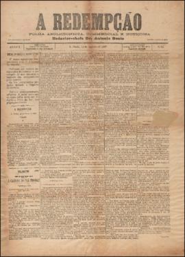 A Redempção [jornal], a. 1, n. 62. São Paulo-SP, 14 ago. 1887.