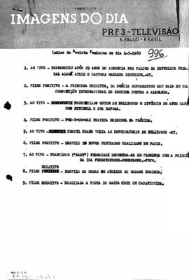 TV Tupi [emissora]. Revista Feminina [programa]. Roteiro [televisivo], 04 mai. 1960.