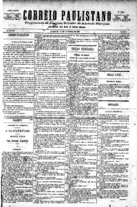 Correio paulistano [jornal], [s/n]. São Paulo-SP, 16 out. 1880.